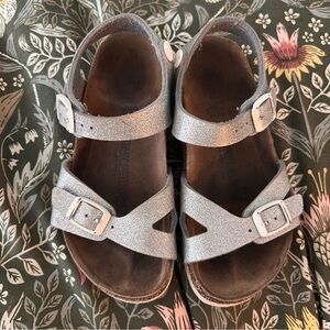 Silver sparkly Birkenstocks